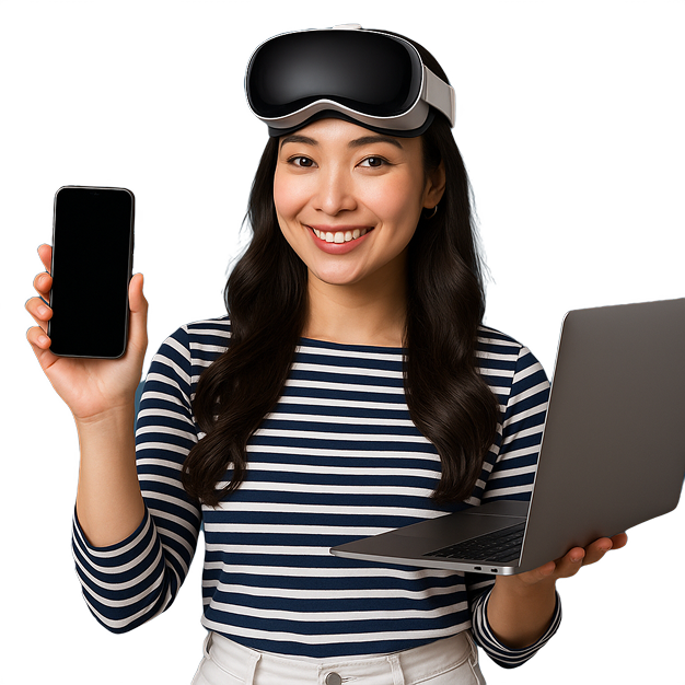Woman with VR headset